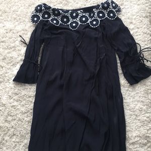 Off the Shoulder Navy Dress